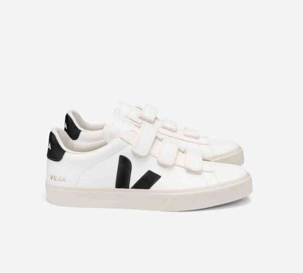 

2023 brand veja fashion recife series low small white shoes men's and women's shoes casual leather board shoes for couple, Black