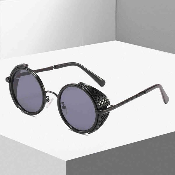 

sunglasses cyberpunk men's and women's round frame sunglasses personality thick rimmed glasses k326, White;black