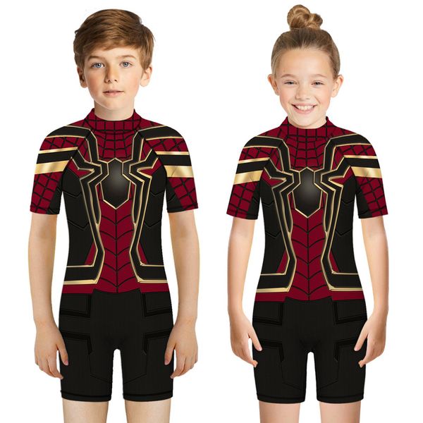 

children swimsuit astronaut spider hero print cool playsuit swimwear beach bathing suit swim wear for boys girls 220530, Blue