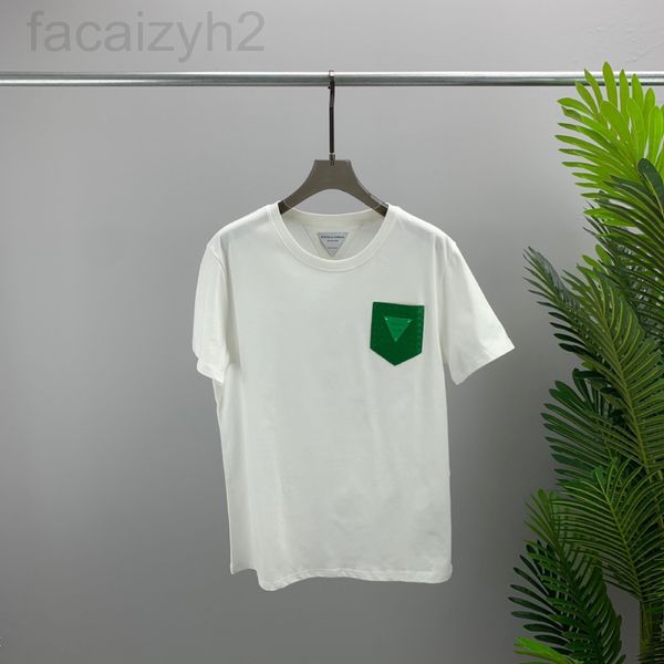 

men's t-shirts designer trendy european bott short sleeve t-shirt green triangle woven pocket bv ca29, White;black