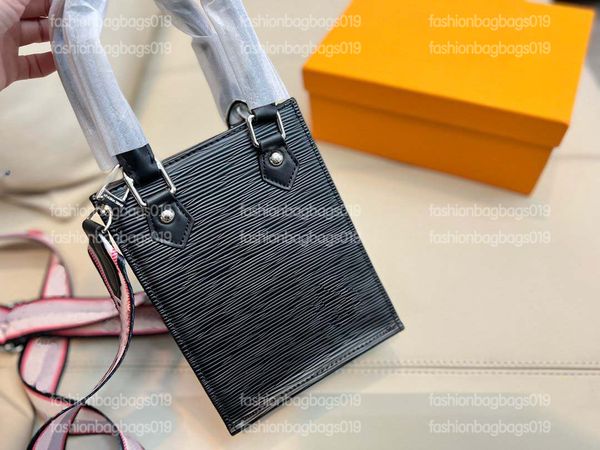 

2022 petit sac plat tote bag mini epi embossed grained leather monograms blossoms jacquard strap shoulder bag women handbag luxurys crossbod