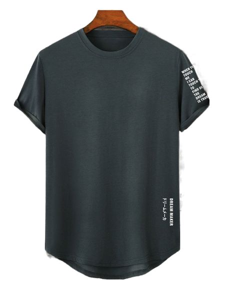 

men slogan graphic tee v5ms#, White;black
