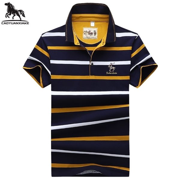 

polo shirt men summer mens shortsleeved polo shirt embroidered stripes business casual mens polo shirt 3631 220622, White;black
