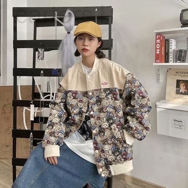 

women's jackets designer fear of trouble full print baseball jacket 2021 autumn new loose bf street fashion brand jacket pad8, Black;brown