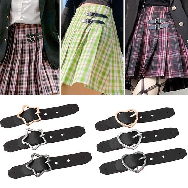 Cintos moda uniformes de couro fivela plissada prendedora revestimento pu loop puils ganchos de roupas de costura de roupas diy cinturos de acessórios