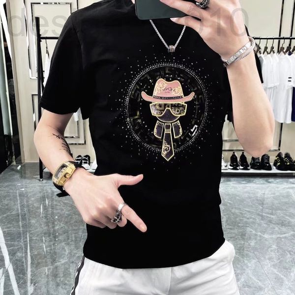 

men's t-shirts designer diamond short sleeve t-shirt men's fashion brand pure cotton 2022 summer new trend mercerized half ggth, White;black