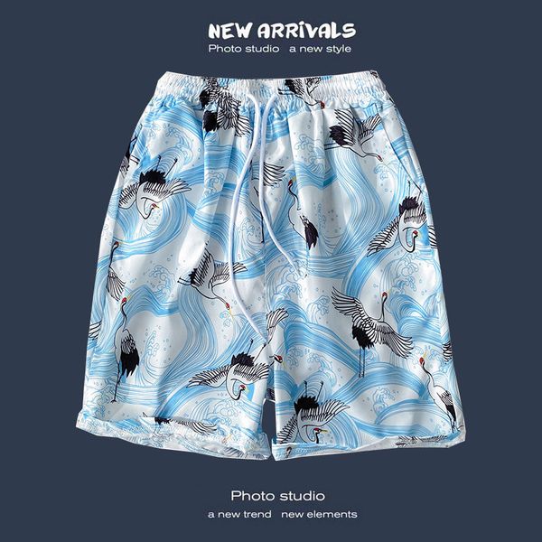 

man summer beach short print, White;black