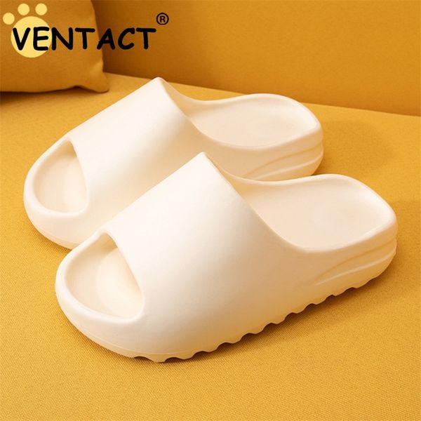 

ventact slipper summer simple solid lovers slide shoes thick non slip bathroom soft ins wear home slippers 220615, Black