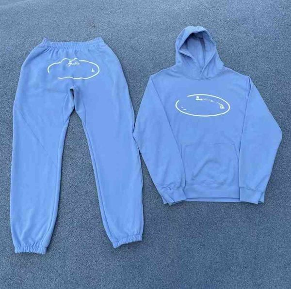 

cor tracksuit small sailboat set hooded hoodie pants street casual, Gray