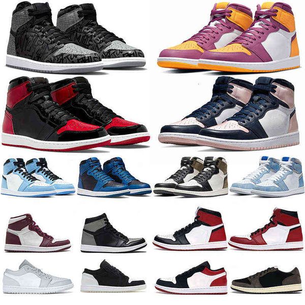 

jumpman 1 1s basketball shoes men women rebellionaire bred patent brotherhood dark marina blue chicogo unc black white bordeaux hype royal