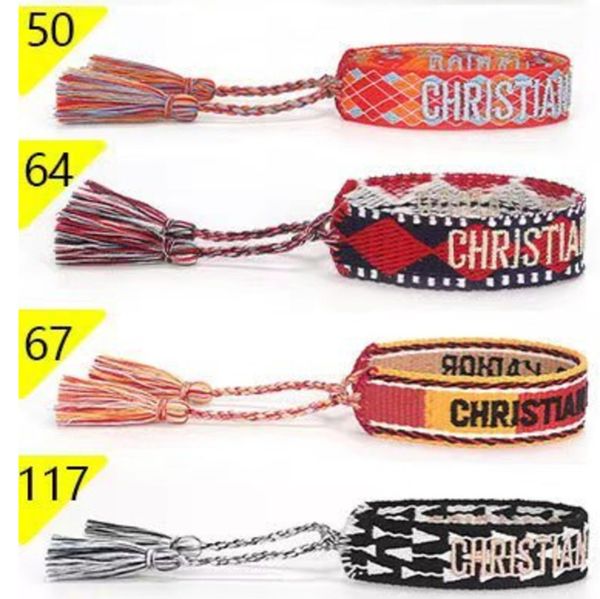 

fashion brand friendship charm bracelets bangles women men adjustable embroidery tassel bangle couple braided jewelry designer woven fabrics, Golden;silver