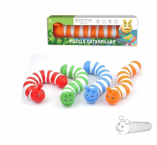 Rainbow Snail Slug Caterpillar Игрушка, которая может высвободить психическое давление детей, детские рельефные игрушки W4