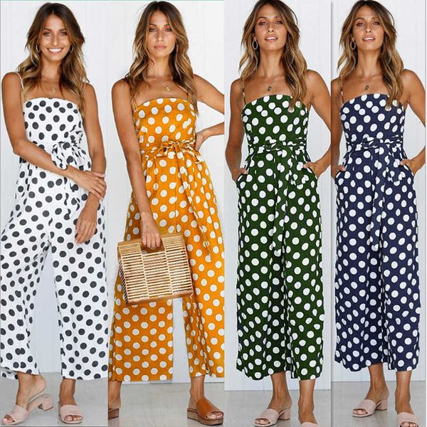 

2023chiffon one-piece skirt pants open back cool sleeveless wave point suspender strapless shoulder long, Black;gray
