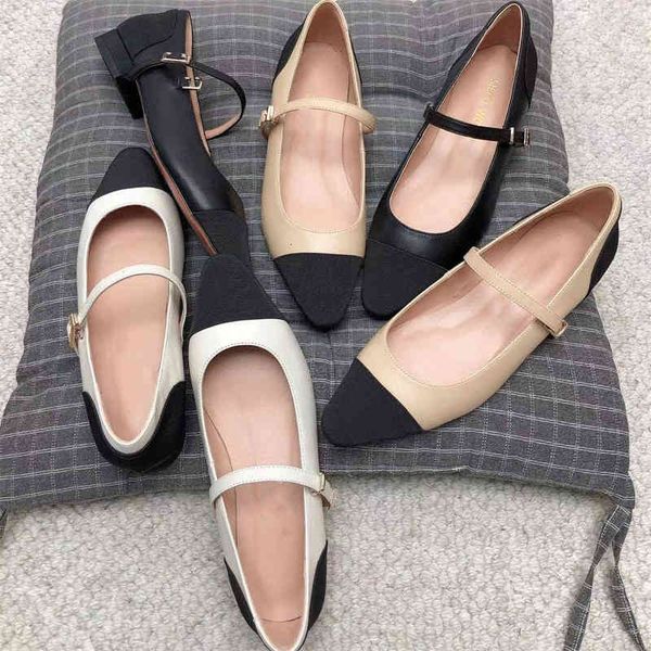 

sandals pointed flat sole single shoes women's fashion versatile one line buckle mary jane small leather, Black