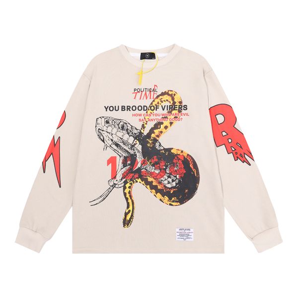 

digital letter print long sleeve sweatshirts male and female high street casual round neck hoodies oversized, Black;brown