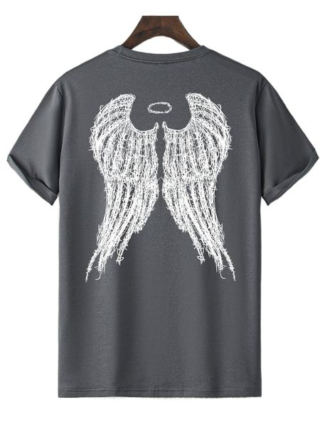 

men wings & letter graphic tee 16tm#, White;black