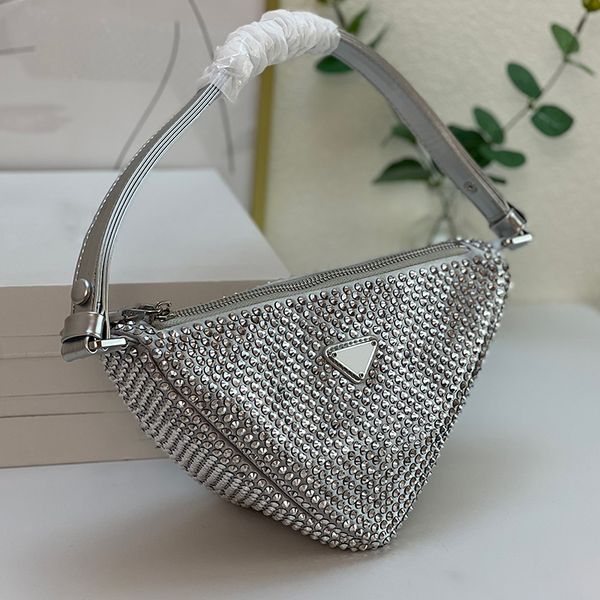 

luxury designer triangle bags classic 2022 multicolor women underarm bags single handle handbag nylon diamond womens fashion diagonal body t