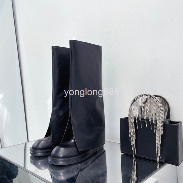 

boots high end quality long boots women's leather knight trouser leg deep fried street below knee sweet cool high, Black