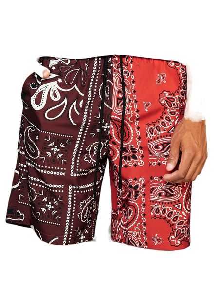 

men random paisley print shorts w7zk#, White;black