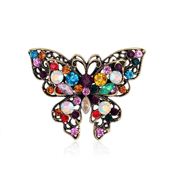 

pins, brooches korean simple rhinestone butterfly brooch women's luxury coat suit pins scarf buckle clothing accessories men jewelry, Gray