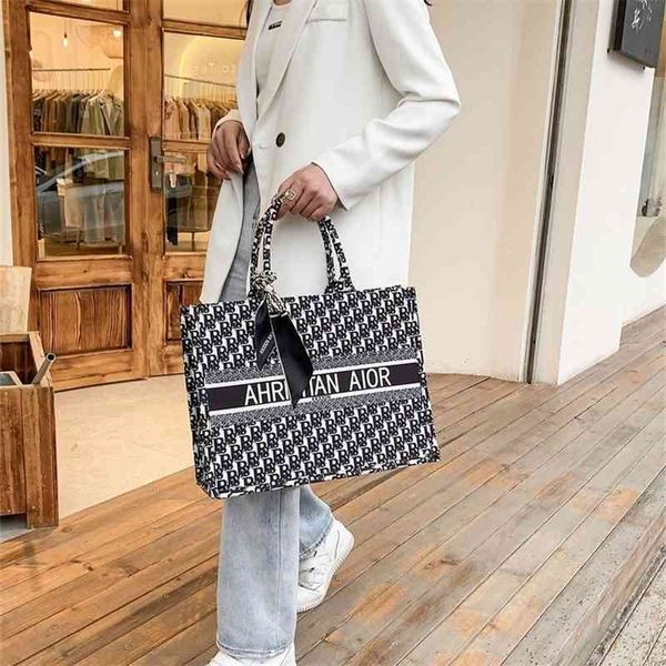

large capacity female portable vegetable spring and summer canvas tote bag