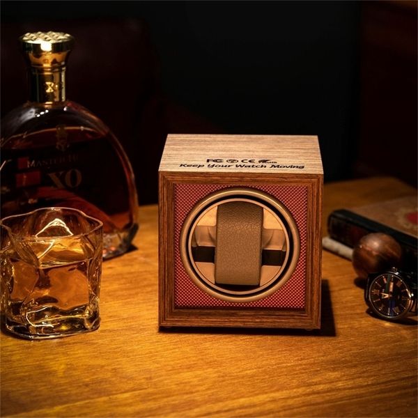 

single automatic megger watch winder wood housing aroma watches box for home store wholesale 13 cm 220719, Black;blue