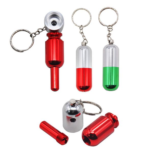 Pipa da fumo Pipa per tabacco alle erbe Regali Mini creativi a forma di capsula Tubi in metallo per fumo Accessori portatili per fumi di colore misto