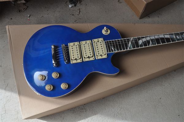 

blue kaston six string electric guitar