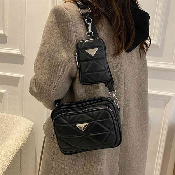 

leisure fashion women's bag wide shoulder strap single shoulder messenger bag foreign style texture rhombic lattice women's bag sm