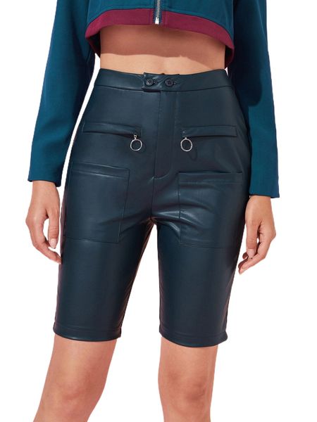 

x nm3 ring detail pu leather biker shorts w0tc#, White;black
