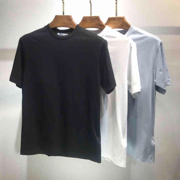 

stone mens t-shirts designer t shirt fashion street summer short tees cotton round neck solid color t-shirt, White;black