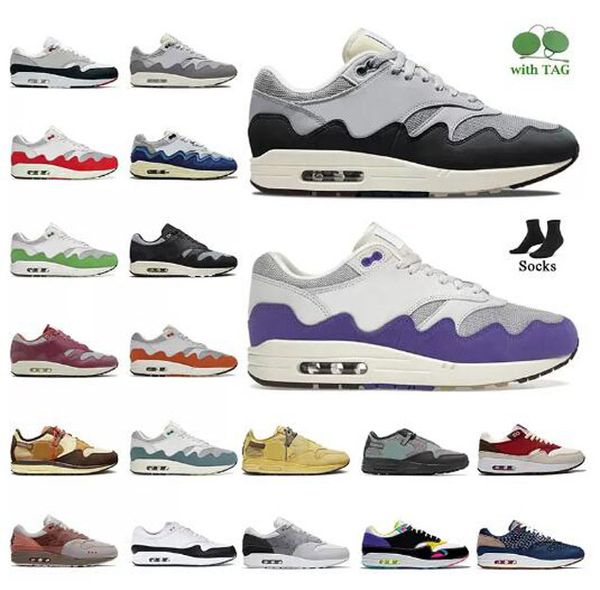 

with socks one monarch 1 running shoes patta 87 black grey purple waves noise aqua women mens trainers sports rush maroon cactus jack cave s