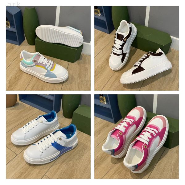 

2023 time out sneaker women's casual shoes designer luxury running shoe lace-up print leather pink blue size 35-41, Black