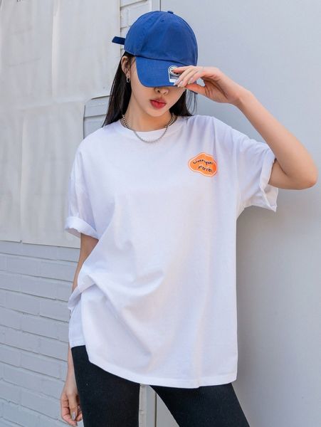 

dazy slogan graphic drop shoulder tee t4sd#, White