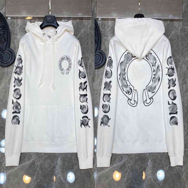 

fashion luxury designer hoodies classic mens zipper ch sweatshirts horseshoe sanskrit cross print pullover hooded sweater women jacket 6i99, Black