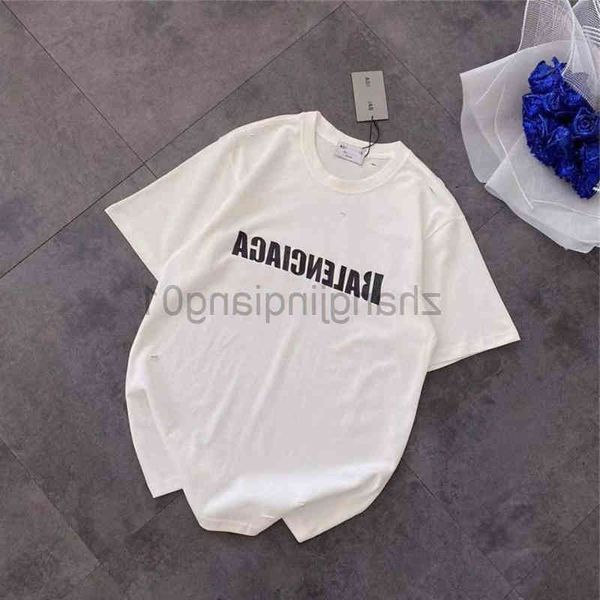 

designer balanciagas t shirt mens woman vintage oversized luxe high end fashion brand paris spring and summer alphabet printed cotton loose, White;black