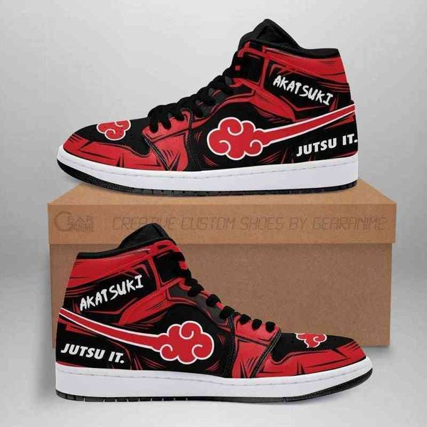 

akatsuki sneakers cloud jutsu it anime shoes, Black