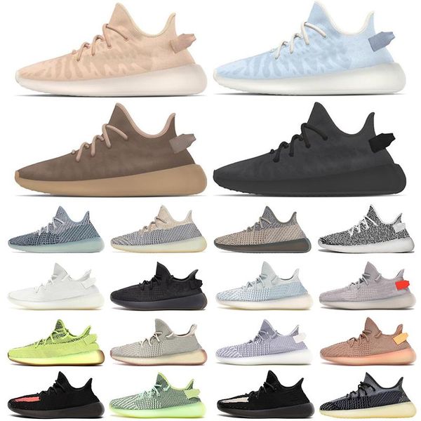 

v2 mono static reflective running shoes 3m belgua 2.0 semi frozen butter yellow blue designer mx oat tailgate static men women zebra sneaker, Black