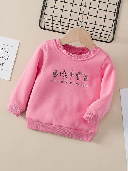 

baby plants and slogan graphic sweatshirt she, Black
