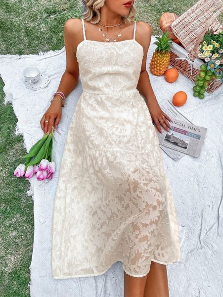 

jacquard tie backless cami dress n27f#, Black;gray