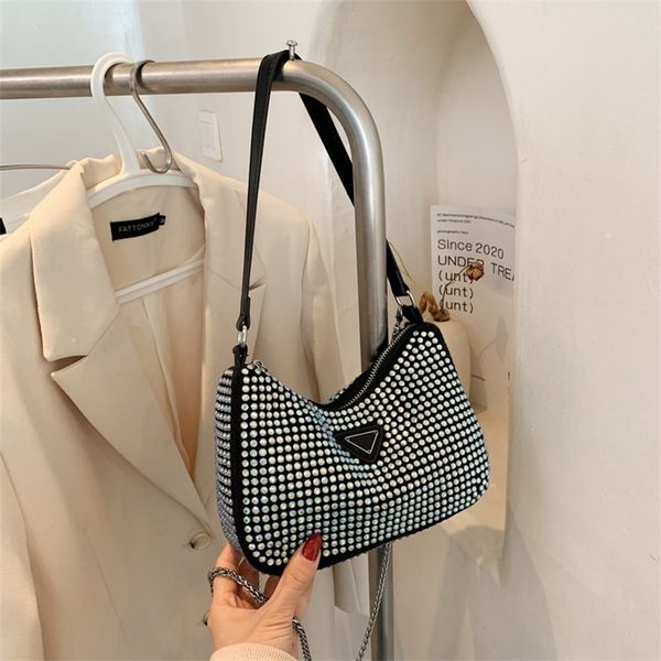 

62% off 2022 trendy s bag new korean version single shoulder diagonal span bright drill underarm leisure chain women's bag dumpling mob