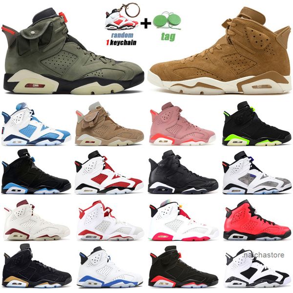 

6s unc jumpman basketball shoes mens trainers electric green carmine red infrared hare angry bull sport blue marron outdoor