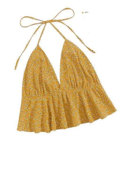 

ditsy floral tie back halter w4vp#, White