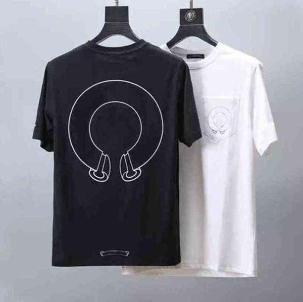 

men's ch loose summer classic designer t shirts short sleeves letter horseshoe sanskrit cross print sweatshirts t-shirts woman tees 0kx, White;black