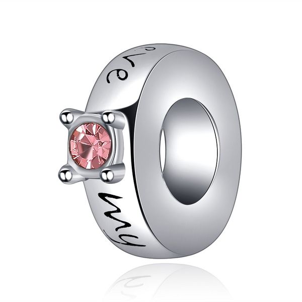 

wholesale silver charm beads 30pcs my love spacer european charms bead big hole fit pandora snake chain bracelet necklack fashion diy jewelr, Black