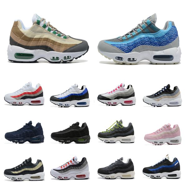 

95s mens trainer shoe running shoes 95 triple black and white brown laser wave ripple neon light men women sports sneakers