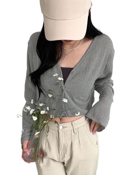 

dazy lettuce trim button front crop cardigan 50hj#, White;black