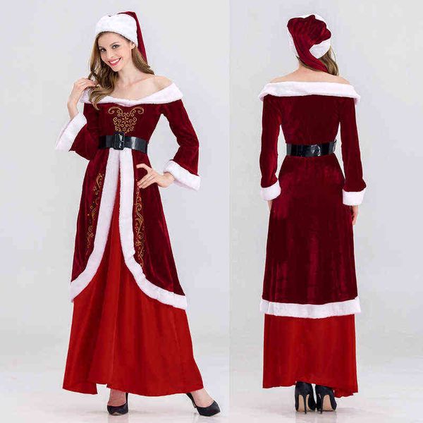 

santa woman clothes fire style come christmas performance l220714, Black;red