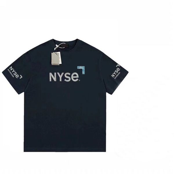 

2022ss designer trend fashion t shirt letter print short sleeve high street loose casual t shirt student 100% cotton men's and women&#0, Black;brown