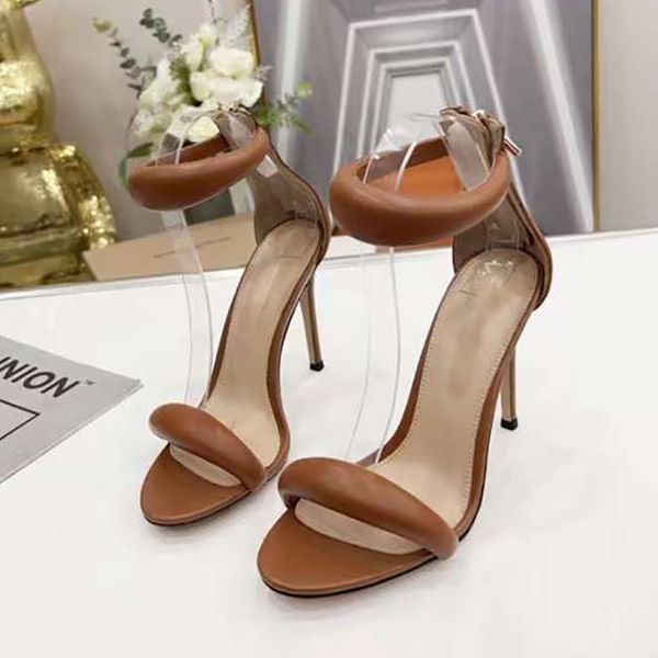 Gianvito rossi yüksek topuk stiletto topuklu sandaletler elbise ayakkabı topuk kadın yaz lüks tasarımcı sandaletler elbise düğün ayakkabıları kutu no360